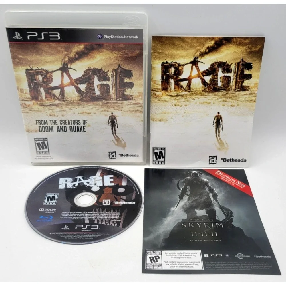 Rage (Sony PlayStation 3, 2011) Bethesda CIB COMPLETE IN BOX